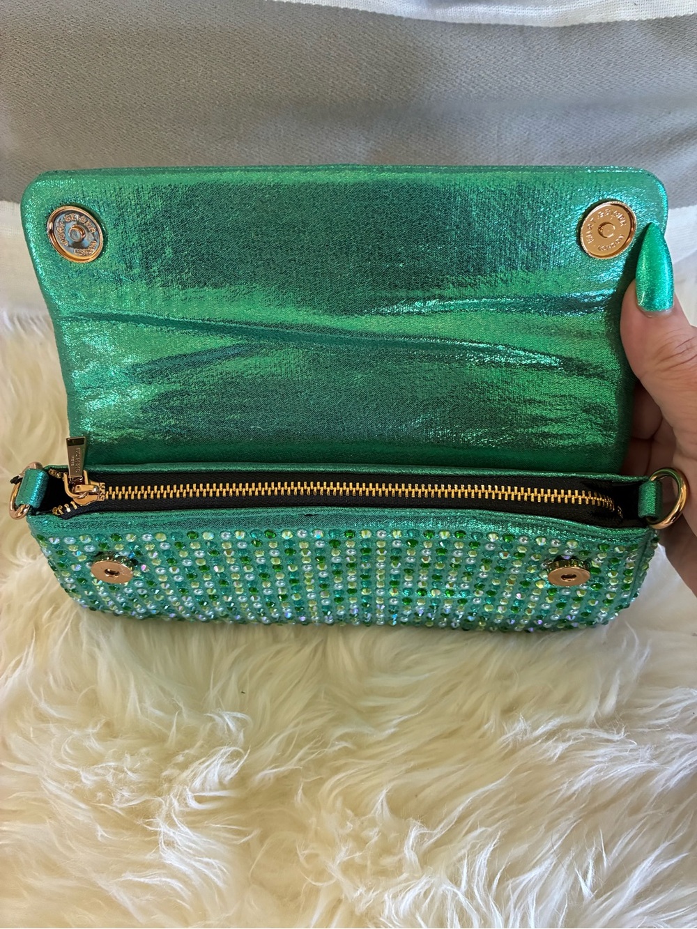 Kurt Geiger 🦅 NWT! Pickle Crystal-Embellished Multi Way Bag - Picture 13 of 16